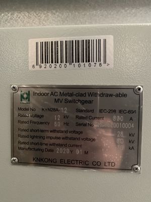 KYN28A-12 Lv Anahtar Paneli 6KV Çekmeceli Hücre